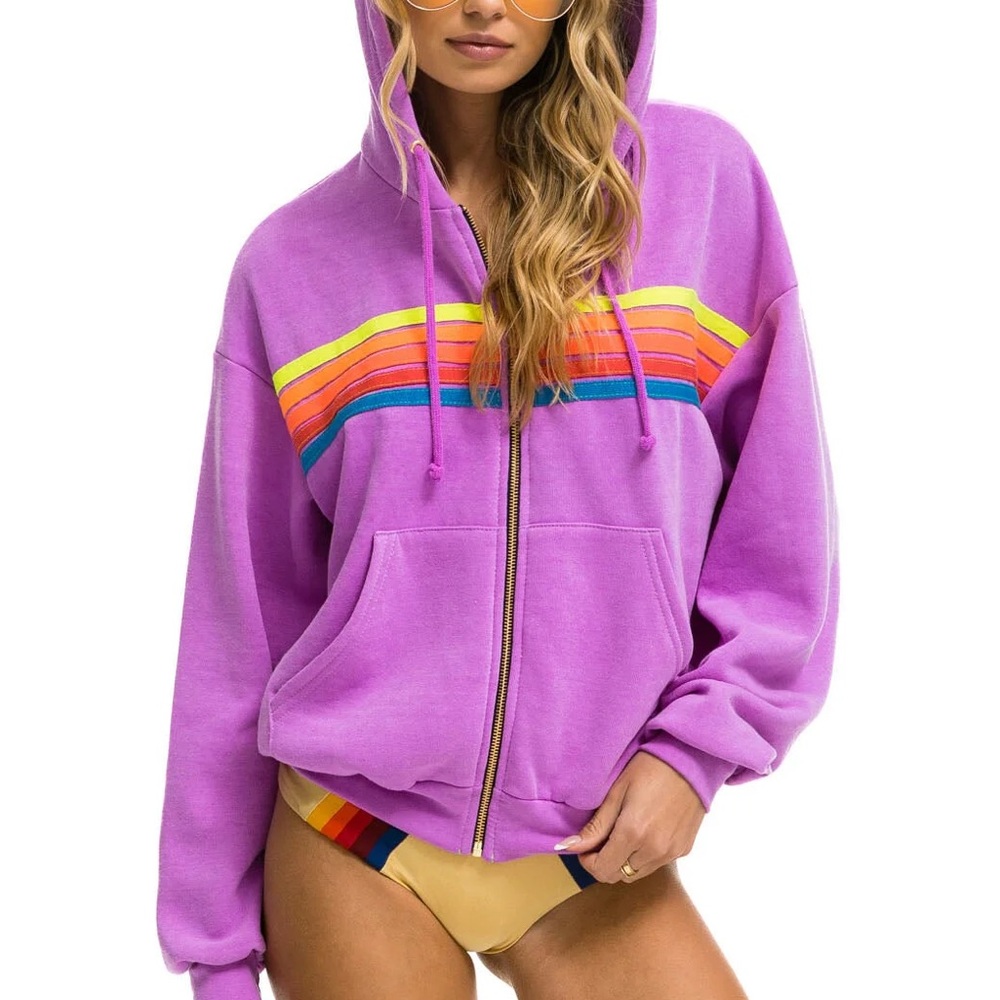 Purple Rainbow Stripe Women's Hoodie